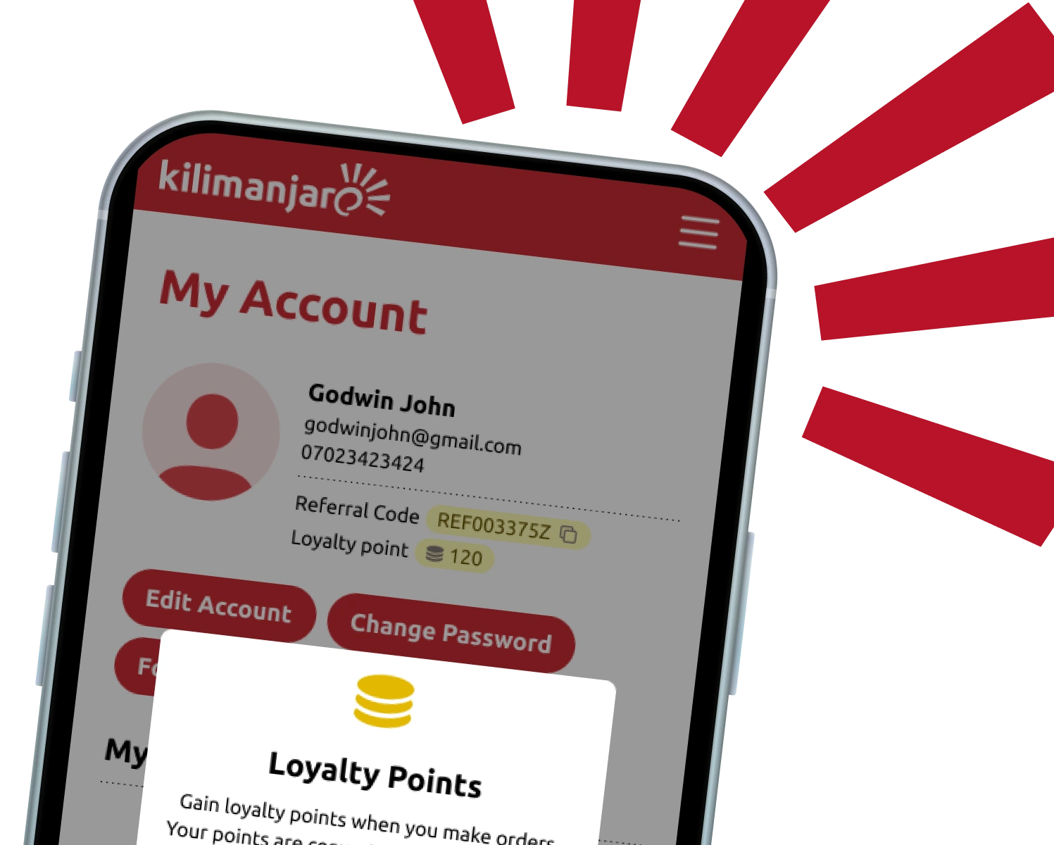 Kilimeals mobile app